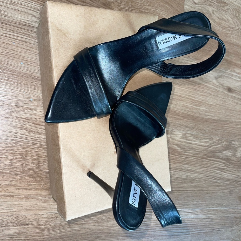 Steve Madden Batali black leather size 8 worn once